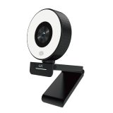 PA552 4K webová kamera s vestavěným mikrofonem pro snižování hluku a webovou kamerou 4K video Ultra HD připojenou k použití, s kruhovým světlem, vestavěným 3-stupňovým nastavitelným světlem