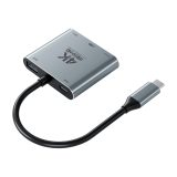 USB-C转PD+USB3.0*2+Type-C+HD2.0转换线