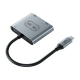 USB-C转PD+USB3.0+双Type-C母口转换器 V77G