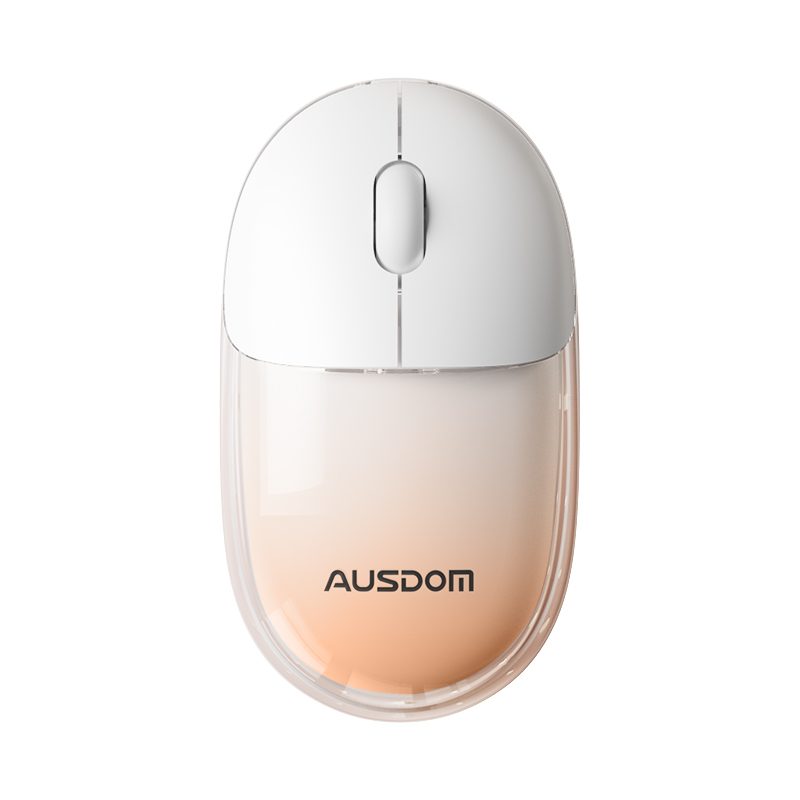 AUSDOM FOX F01 wireless mouse,Gradient yellow, Gradient pink, Gradient blue, White